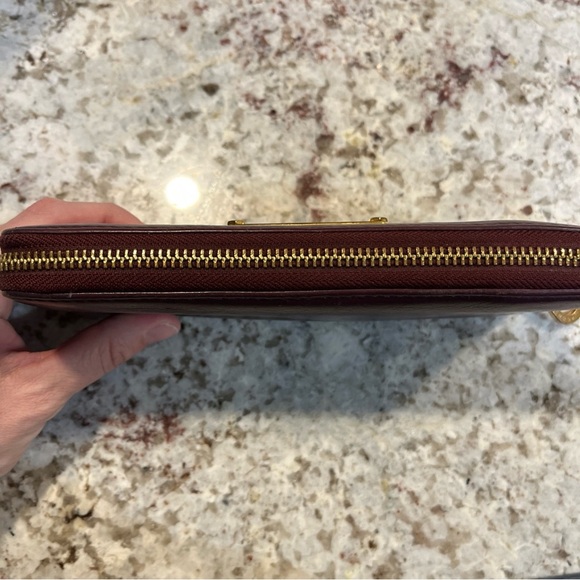 MARC BY MARC JACOBS Long Wallet Leather Maroon Ladies 3.5” X 8” - Picture 6 of 9